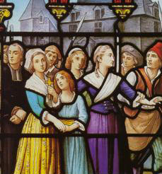 foreground from left: Jacques Ledoyen (first); Louise Dan de Luign (fourth); and Louise-Olympe Rallier de la Tertinire (fifth)